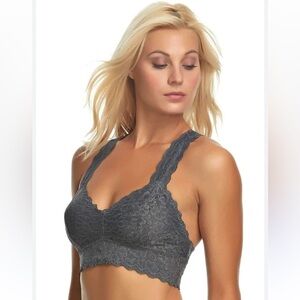 Felina Lace Bralette T Back, Grey Size XL
